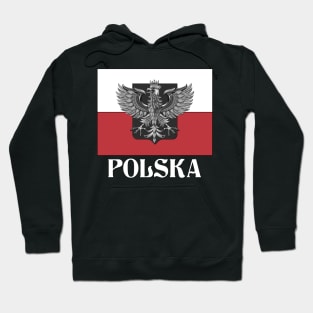 POLSKA - Polish Eagle, Poland Flag, and Shield Hoodie